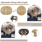 Farmhouse Extendable Adjustable Round/Oval Table, Player Poker Table, Dining Table, Kitchen Table
