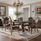 Eugene Traditional Solid Wood 7-Piece Expandable Dining Table Set