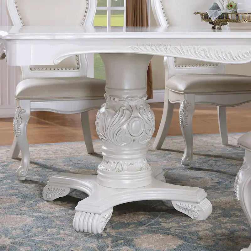 Eugene Traditional Solid Wood 7-Piece Expandable Dining Table Set