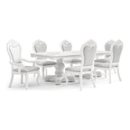Eugene Traditional Solid Wood 7-Piece Expandable Dining Table Set