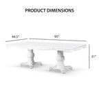 Eugene Traditional Solid Wood 7-Piece Expandable Dining Table Set
