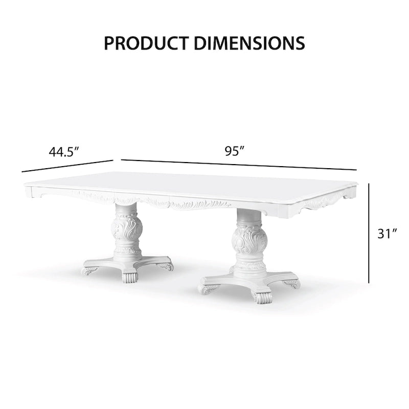 Eugene Traditional Solid Wood 7-Piece Expandable Dining Table Set