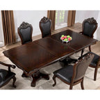 Eugene Traditional Solid Wood 7-Piece Expandable Dining Table Set