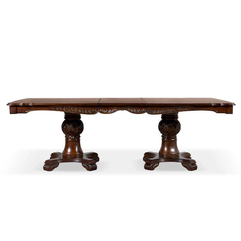 Eugene Traditional Solid Wood 7-Piece Expandable Dining Table Set