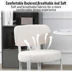 Upholstered Modern Boucle Dining Room Chairs with White Metal Legs