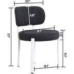 Upholstered Modern Boucle Dining Room Chairs with White Metal Legs