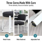Upholstered Modern Boucle Dining Room Chairs with White Metal Legs