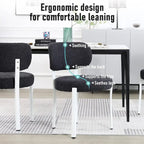 Upholstered Modern Boucle Dining Room Chairs with White Metal Legs