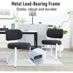 Upholstered Modern Boucle Dining Room Chairs with White Metal Legs