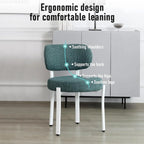 Upholstered Modern Boucle Dining Room Chairs with White Metal Legs
