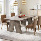 71 Large Farmhouse Dinning Table, Rectangular Dining Table for 6