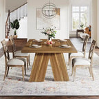 71 Large Farmhouse Dinning Table, Rectangular Dining Table for 6