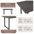 5-piece Farmhouse Dining Set Rectangular Table Chair
