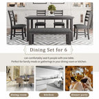 5-piece Farmhouse Dining Set Rectangular Table Chair