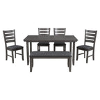5-piece Farmhouse Dining Set Rectangular Table Chair