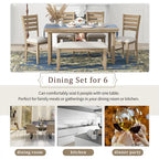 5-piece Farmhouse Dining Set Rectangular Table Chair