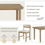 5-piece Farmhouse Dining Set Rectangular Table Chair