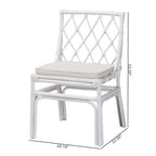 Carwyn Bohemian White Rattan Dining Chair