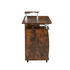 solid wood computer Desk,office table with PC droller,storage shelves and file cabinet,two drawers,CPU tray,a shelf