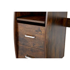solid wood computer Desk,office table with PC droller,storage shelves and file cabinet,two drawers,CPU tray,a shelf