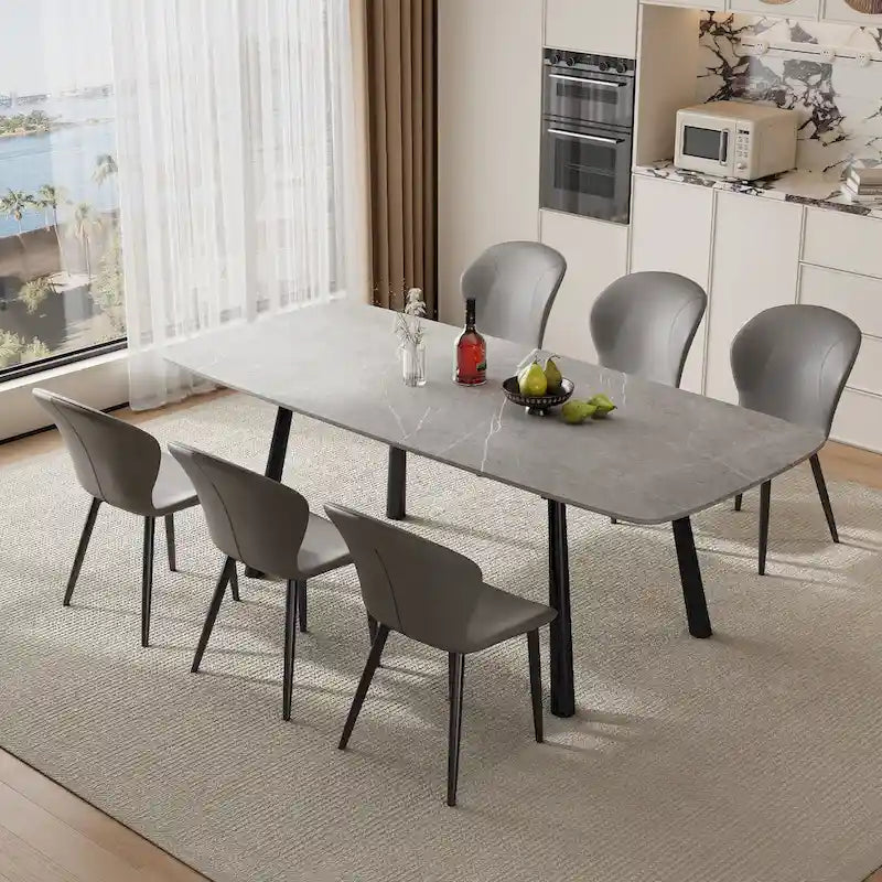 Set of 3/6/9/12 PU Leather Modern Dining Chairs - Comfortable, Easy-to-Clean, Contemporary Design for Kitchen or Dining Room