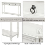 Console Table Sofa Table with Drawers for Entryway with Projecting Drawers and Long Shelf