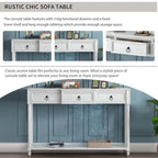 Console Table Sofa Table with Drawers for Entryway with Projecting Drawers and Long Shelf