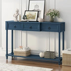 Console Table Sofa Table with Drawers for Entryway with Projecting Drawers and Long Shelf