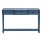 Console Table Sofa Table with Drawers for Entryway with Projecting Drawers and Long Shelf