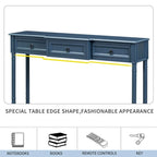 Console Table Sofa Table with Drawers for Entryway with Projecting Drawers and Long Shelf