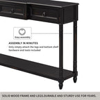 Console Table Sofa Table with Drawers for Entryway with Projecting Drawers and Long Shelf