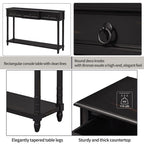 Console Table Sofa Table with Drawers for Entryway with Projecting Drawers and Long Shelf