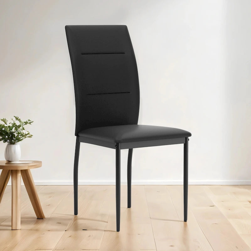 Luca Modern Black PU Leather Dining Chairs Set of 2