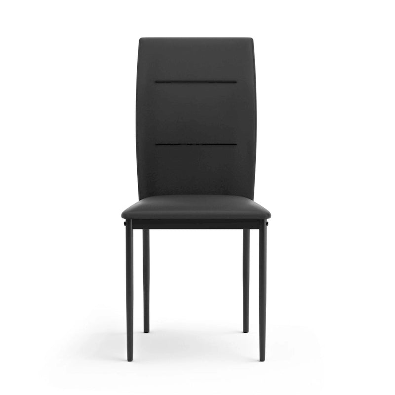 Luca Modern Black PU Leather Dining Chairs Set of 2