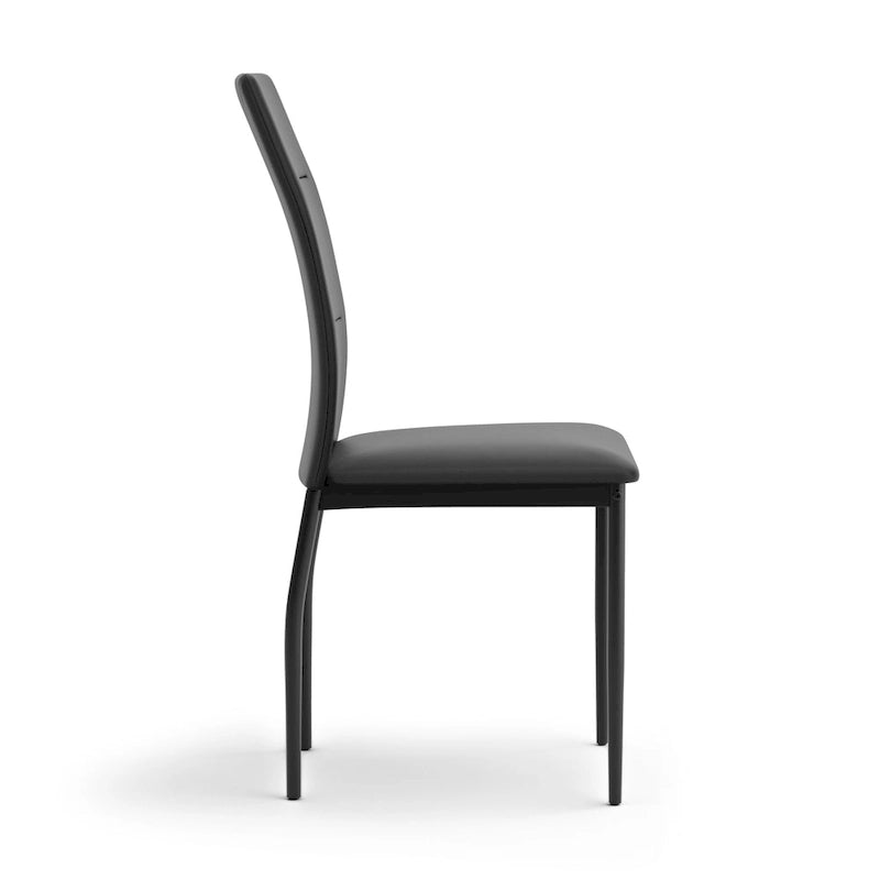 Luca Modern Black PU Leather Dining Chairs Set of 2