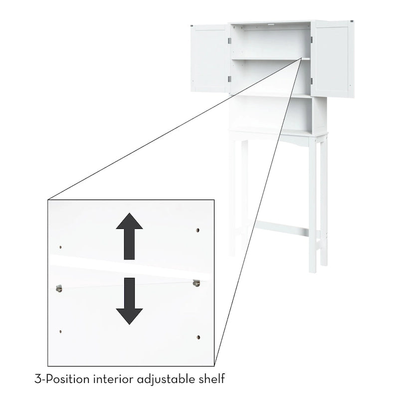 Ashland Over the Toilet Bathroom Spacesaver Wall Medicine Storage Cabinet with Adjustable Shelf