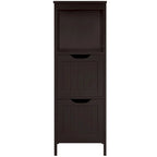 Yaheetech 3 Tiers Floor Bath Cabinet, 2 Hideaway Drawers 1 Shelf