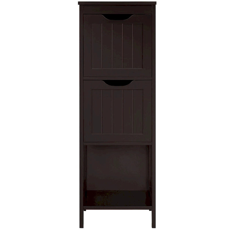 Yaheetech 3 Tiers Floor Bath Cabinet, 2 Hideaway Drawers 1 Shelf