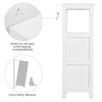 Yaheetech 3 Tiers Floor Bath Cabinet, 2 Hideaway Drawers 1 Shelf