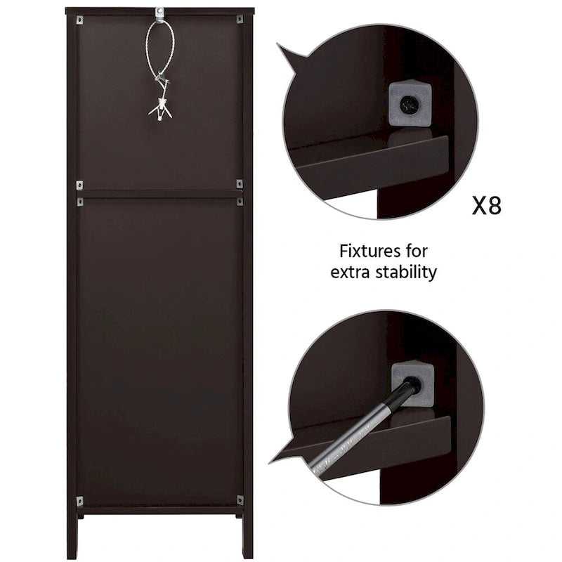 Yaheetech 3 Tiers Floor Bath Cabinet, 2 Hideaway Drawers 1 Shelf