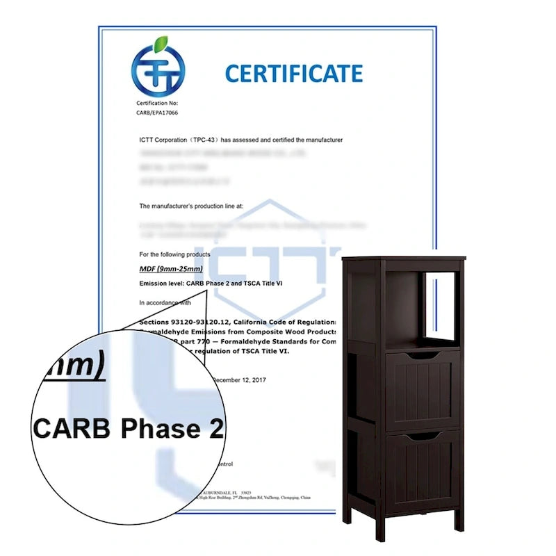 Yaheetech 3 Tiers Floor Bath Cabinet, 2 Hideaway Drawers 1 Shelf