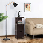 Yaheetech 3 Tiers Floor Bath Cabinet, 2 Hideaway Drawers 1 Shelf