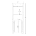 Somerset Tall Corner Bathroom Cabinet Storage Organizer with Doors and an Adjustable Shelf - White