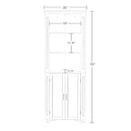 Somerset Tall Corner Bathroom Cabinet Storage Organizer with Doors and an Adjustable Shelf - White