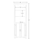 Somerset Tall Corner Bathroom Cabinet Storage Organizer with Doors and an Adjustable Shelf - White