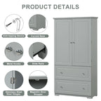 Tall Bathroom Storage Cabinet with Two Doors and Drawers