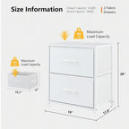 Nightstand, 2 Drawer Dresser Night Stand, End Table with Fabric Bins for Bedroom, Closet, Entryway, College Dorm