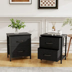 Nightstand, 2 Drawer Dresser Night Stand, End Table with Fabric Bins for Bedroom, Closet, Entryway, College Dorm