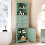 Triangle Tall Cabinet with Drawers and Adjustable Shelves