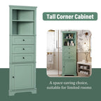 Triangle Tall Cabinet with Drawers and Adjustable Shelves